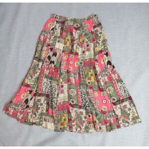 Sag Harbor Skirt Womens Size 6 Multicolor Boho Hipster Peasant Midi Flowy